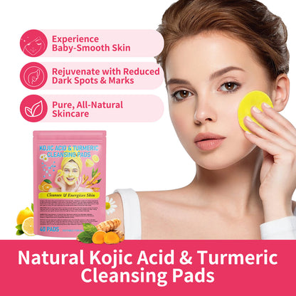 Gentle Skin Care Daily Cleaning Exfoliating Compressed Sponge Turmeric Kojic Acid Cleansing Pad